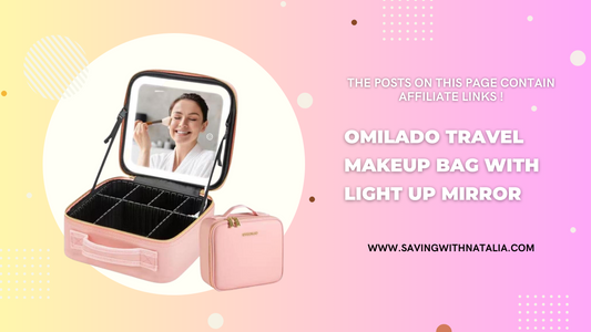 omilado Travel Makeup Bag with Light up Mirror