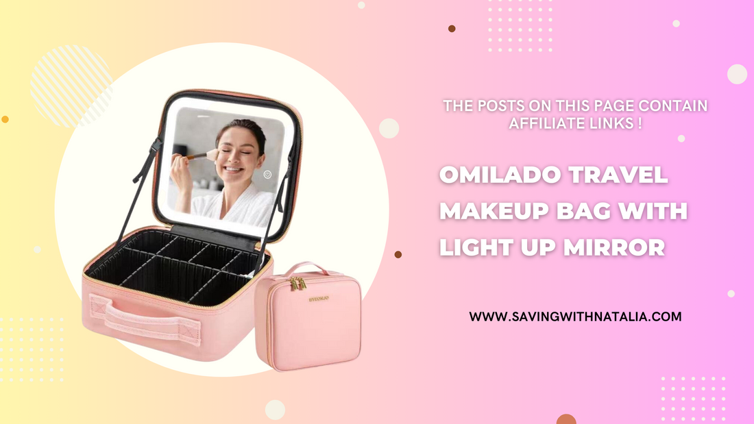 Bomilado Travel Makeup Bag with Light up Mirror