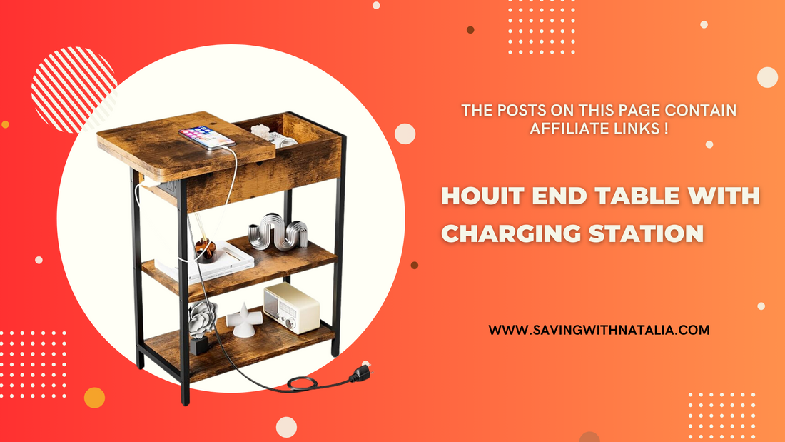 HOUIT End Table with Charging Station