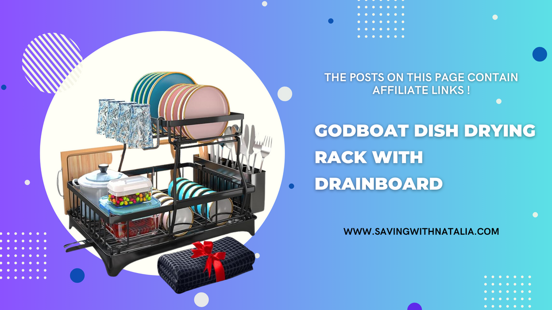 Godboat Dish Drying Rack with Drainboard