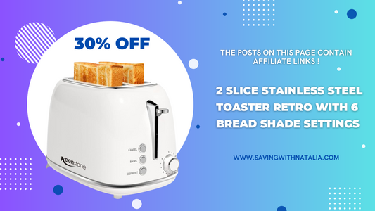 The 2 Slice Stainless Steel Toaster Retro with 6 Bread Shade Settings